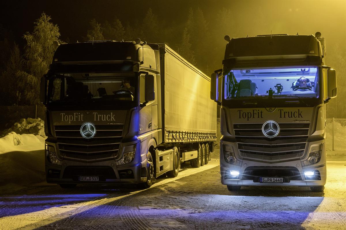 Forschung Daimler Trucks - Deutlich mehr Licht: Messbare Vorteile für Lkw-Fahrer durch künstliches Tageslicht im Fahrerhaus