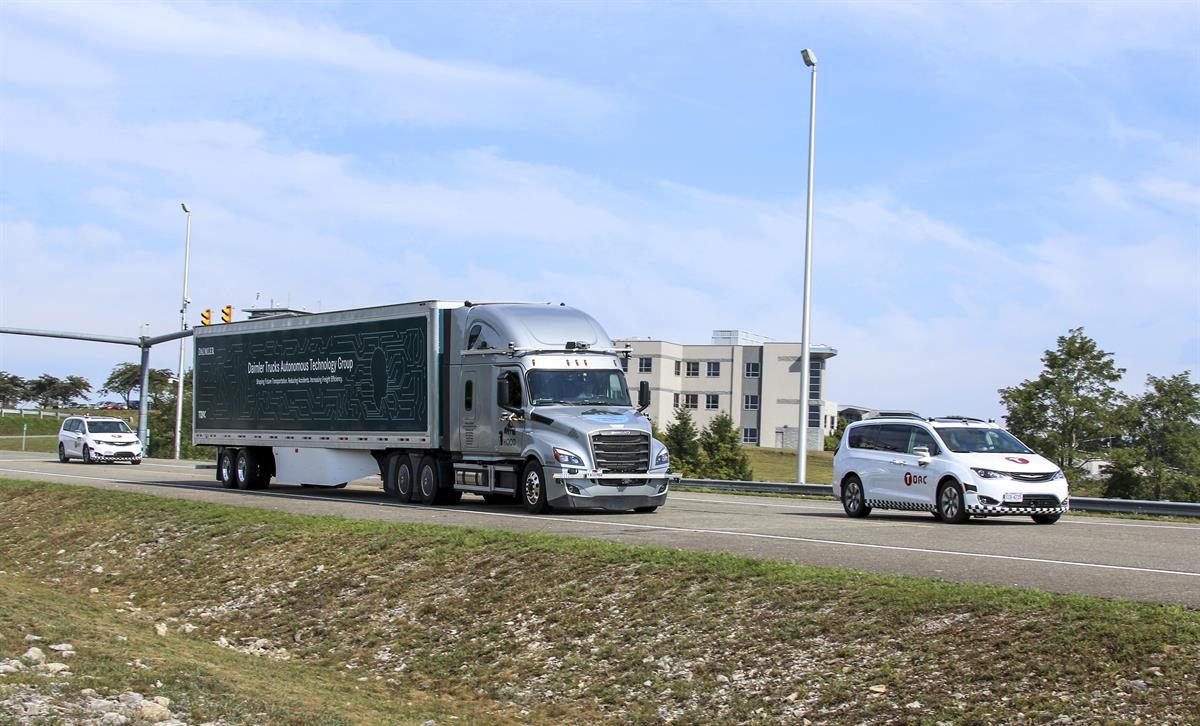 Erprobung und Entwicklung von Lkw mit SAE Level 4-Technologie auf öffentlichen Straßen in Virginia (USA)